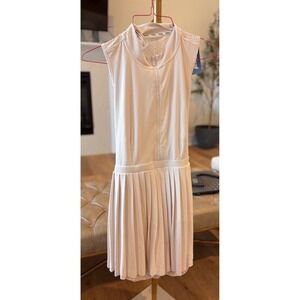Prince Womens Z3253 Pleated pickleball Dress White Sleeveless Open Back‎ Large